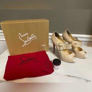 Christian Louboutin Luly 140 Nappa Nude Heels